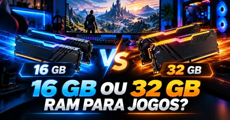 16 GB ou 32 GB de RAM para jogos em comparação em um setup gamer