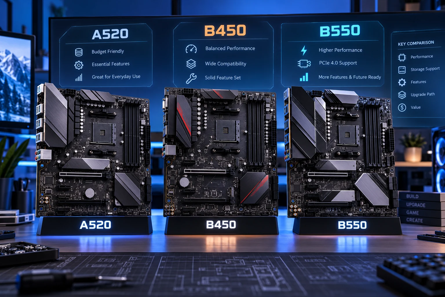 A520 vs B450 vs B550 para Ryzen 5 5600G e 5600GT