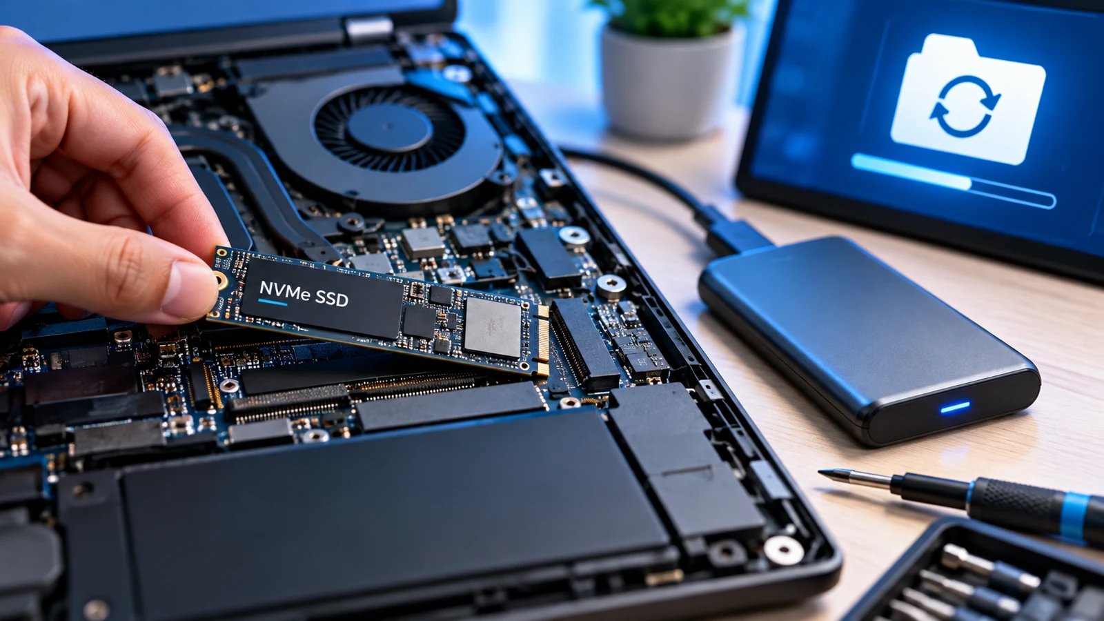Manutenção de SSD NVMe com backup antes da substituição da unidade