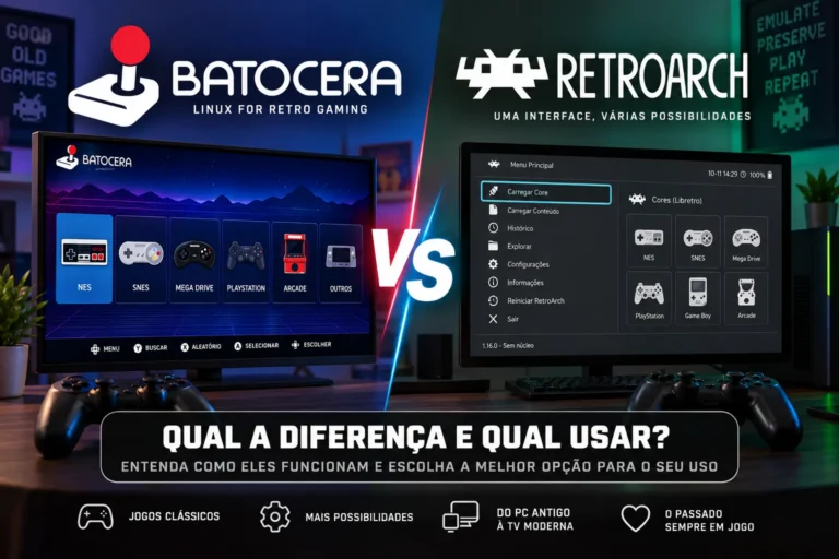 Escolha entre Batocera e RetroArch para diferentes usos de um PC antigo