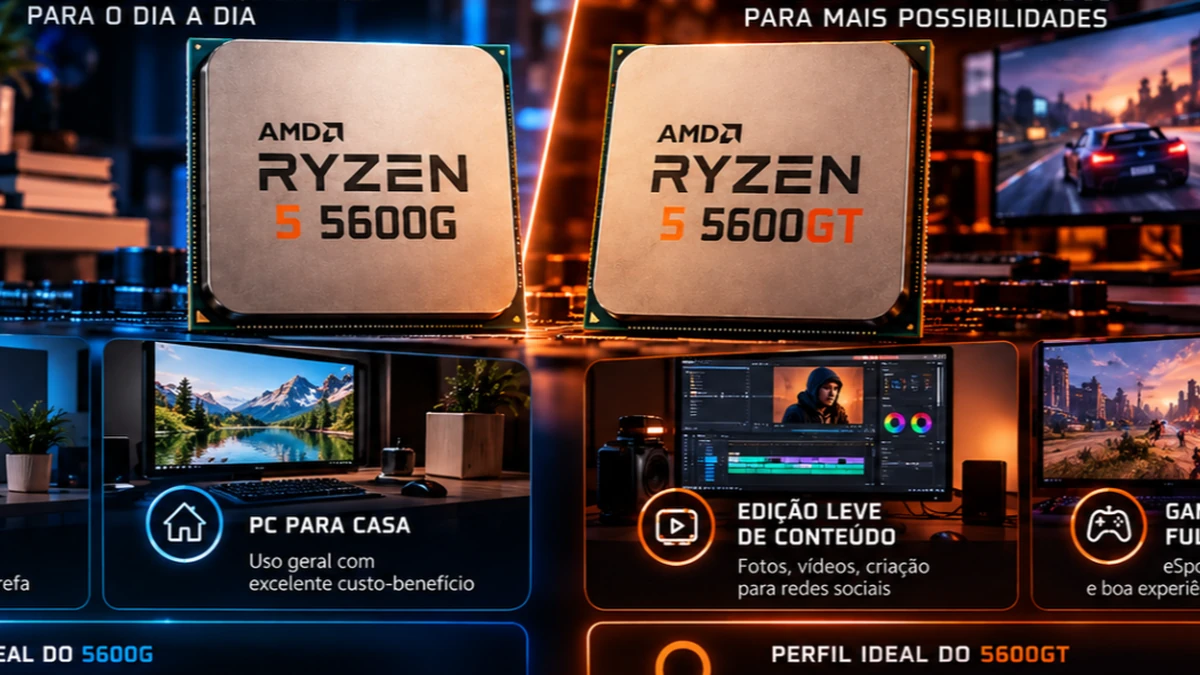 Ryzen 5 5600G e Ryzen 5 5600GT em computadores usando gráficos integrados e memória do sistema