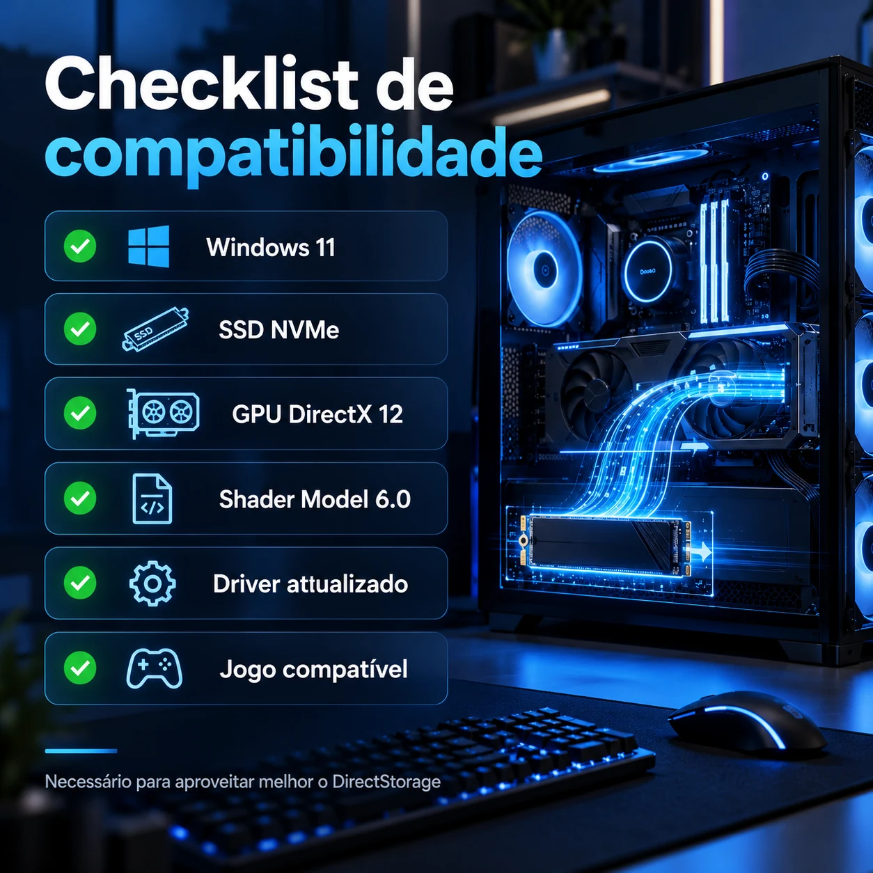 Checklist de compatibilidade com DirectStorage no Windows 11