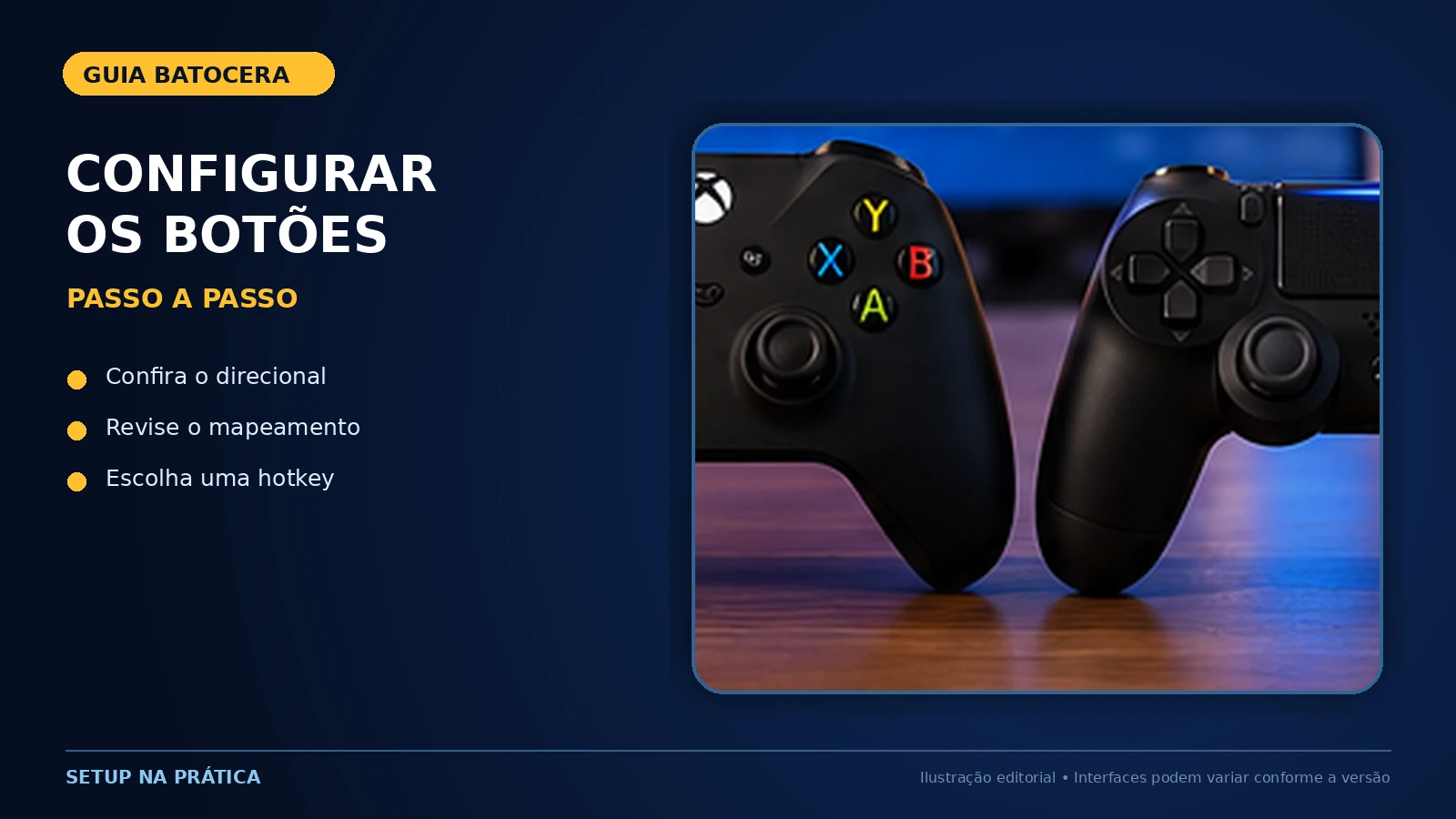 Configuração e mapeamento dos botões de controle de videogame no Batocera