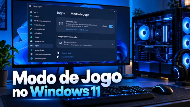 Modo de Jogo no Windows 11 ativado em um PC gamer