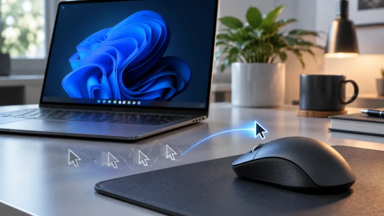 Mouse sem fio travando com atraso no cursor diante de notebook com Windows 11