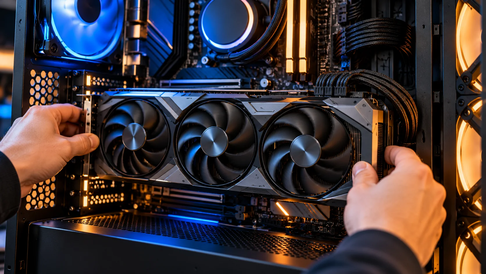 Instalação de uma placa gráfica em gabinete gamer