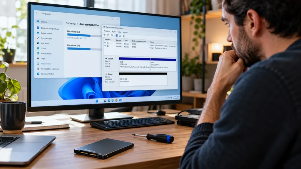 SSD não aparece no Windows 11? Como resolver sem perder seus arquivos
